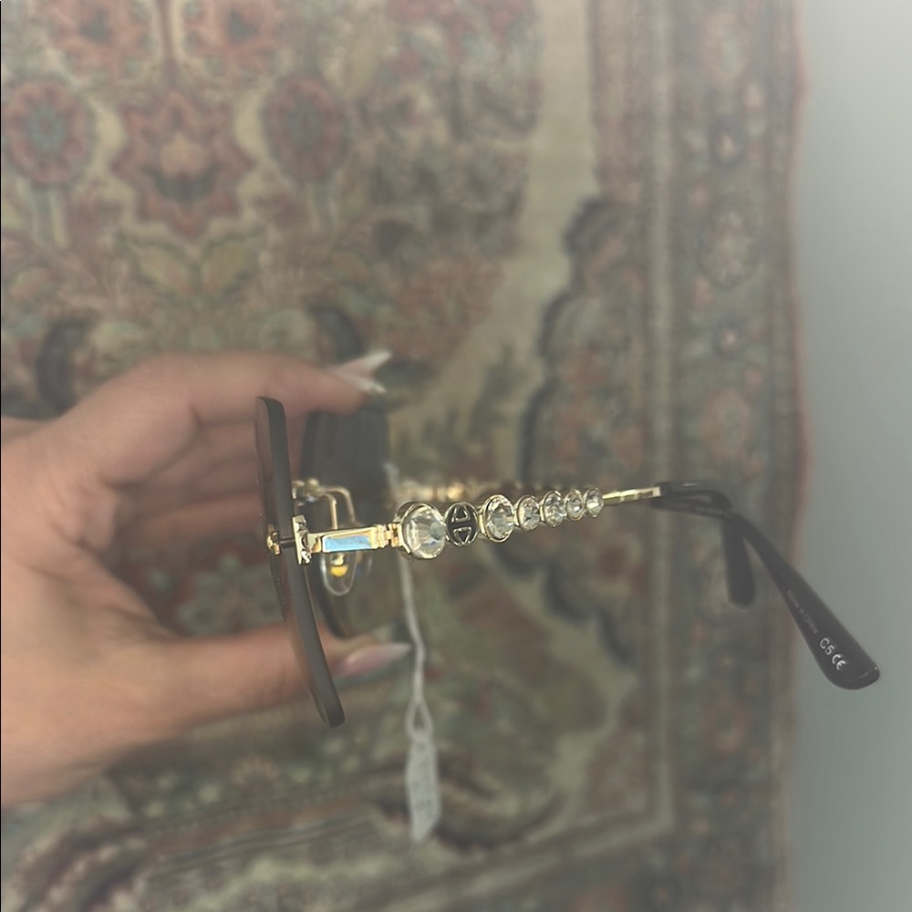 Gold and Black Vintage-Inspired Sunglasses